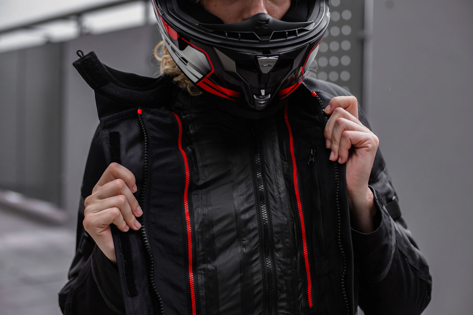 Campera LS2 Scout Mujer Negro / Gris